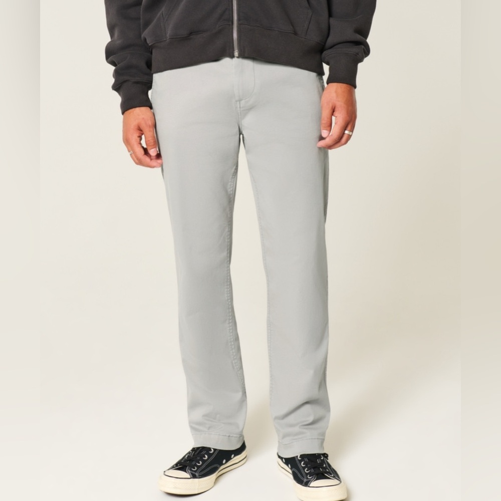 Men’s Hollister Slim Straight Chino Pants 29x30 light grey NWT